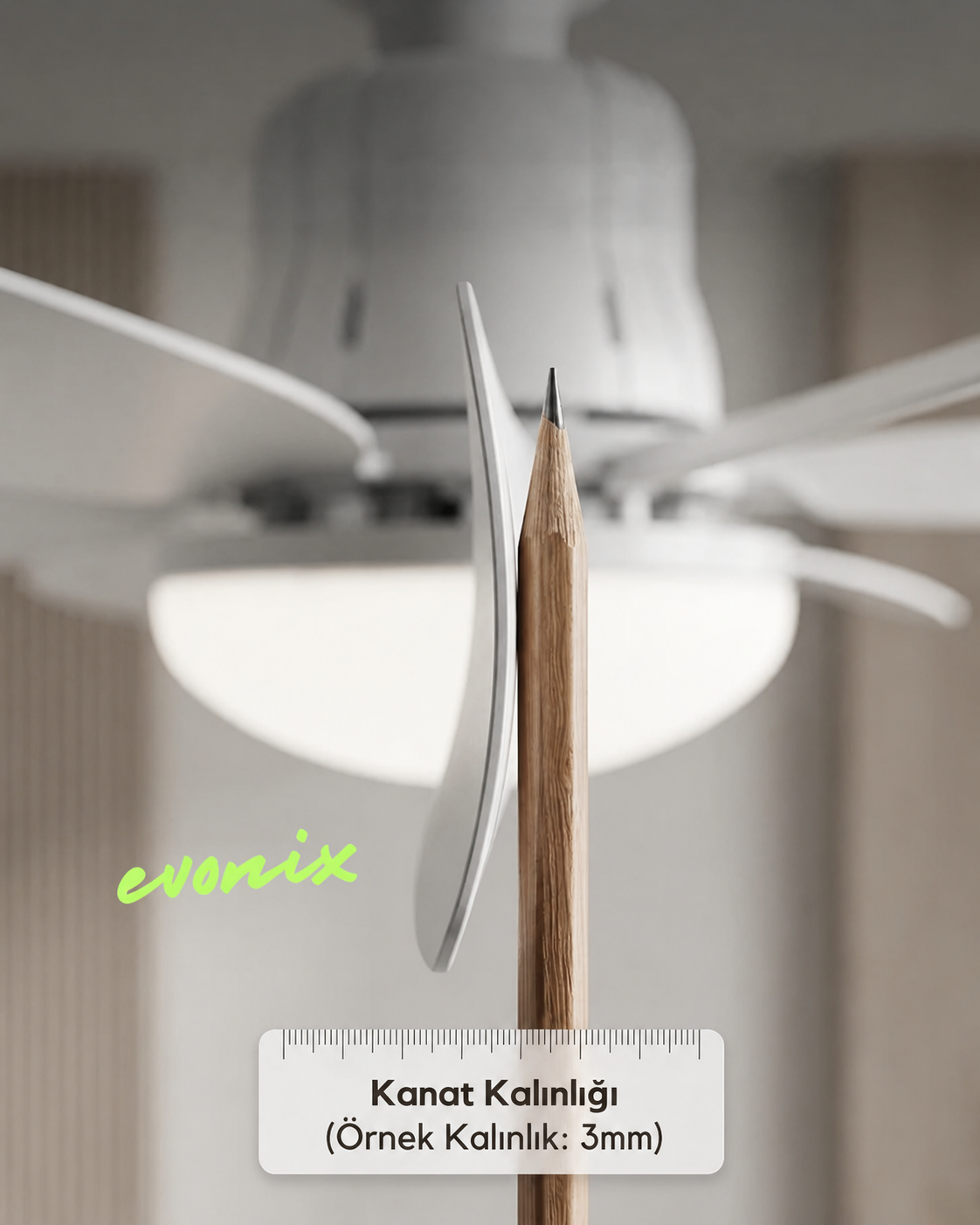 Led Işıklı Tavan Vantilatörü - 6 Yapraklı 60W
