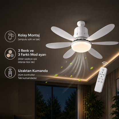 LED Ceiling Fan - 6-Blade 60W