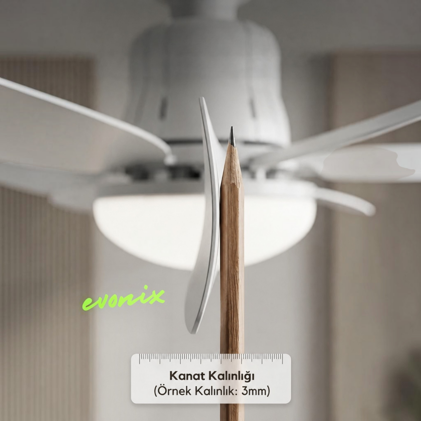 Led Işıklı Tavan Vantilatörü - 6 Yapraklı 60W
